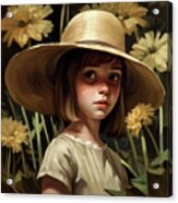 Girl In The Straw Hat Acrylic Print