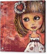 Girl Of Hearts Acrylic Print