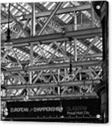 Glasgow Central Station - Black And White Acrylic Print