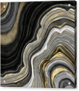 Gold And Black Agate Acrylic Print