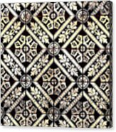 Gold On Black Tiles Mosaic Design Decorative Art Vi Acrylic Print