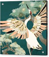 Golden Crane Acrylic Print