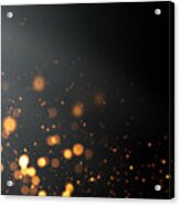 Golden Defocused Lights Background With Copy Space Acrylic Print