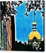 Golden Dome Of Savannah City Hall Acrylic Print
