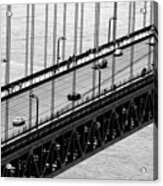 Golden Gate Bridge Closeup Bw Acrylic Print