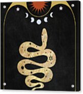 Golden Serpent Magical Animal Art Acrylic Print