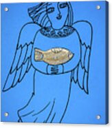 Good Angel Drawing Series Blue Acrylic Print