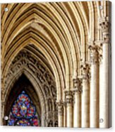 Gothic Arches Of The Notre-dame De Reims Cathedral Acrylic Print