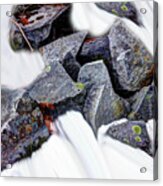 Granite In A Snowstream Acrylic Print