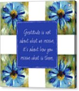 Gratitude Quote Acrylic Print