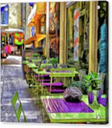 Green And Purple Sidewalk Cafe #2 Acrylic Print