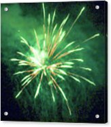 Green Burst Firework Explosion Acrylic Print
