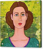 Green Eyed Woman Acrylic Print