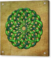 Green Watercolor Round Celtic Knot Acrylic Print