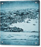 Greens Landing Stonington Maine Vintage Map Birds Eye View 1893 Blue Acrylic Print