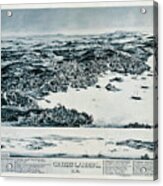 Greens Landing Stonington Maine Vintage Map Birds Eye View 1893 Acrylic Print