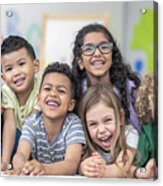 Group Of Smiling Students Acrylic Print