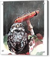 Grumpy Owl Acrylic Print