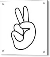 Hand Peace Sign Acrylic Print