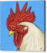 Handsome White Rooster Acrylic Print