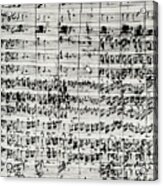 Handwritten Score For Mass In B Minor Acrylic Print