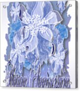 Happy Anniversary A Blue Gray Monochrome Card Acrylic Print