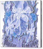 Happy Birthday A Blue Gray Monochrome Card Acrylic Print