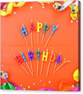 Happy Birthday Party Decorations Background Acrylic Print