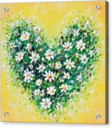 Happy Daisy Heart Acrylic Print