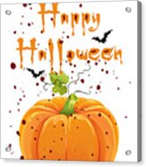 Happy Halloween, Halloween Scary Spooky Pumpkin Transparent Graphic Design Acrylic Print