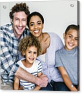 Happy Multi-ethnic Family At Home Acrylic Print