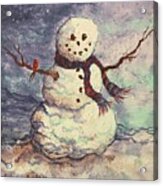 Happy Snowman Acrylic Print
