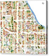 Harlem Map From 106-155th Streets Acrylic Print