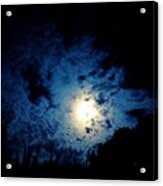 Harvest Moon In The Clouds Acrylic Print