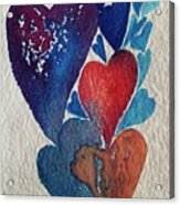 Hearts Bubbling Acrylic Print