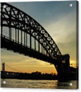 Hell Gate And Triboro Sihouette Acrylic Print