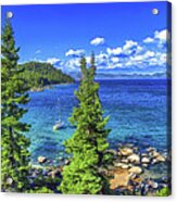 Hidden Beach Panorama, Lake Tahoe, Nevada Acrylic Print