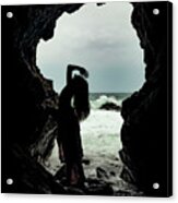 Hidden Cave In Malibu Acrylic Print