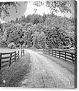 Hidden Valley Road Panorama Black And White Acrylic Print