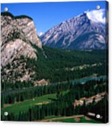 High Angle View Of Banff Springs Golf Course, Banff National Park, Canada Acrylic Print