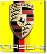 High Res Quality Porsche Logo - Hood Emblem German Flag Acrylic Print