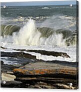 High Surf Cape Elizabeth Acrylic Print