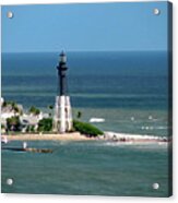 Hillsboro Lighthouse At Hillsboro Inlet In Florida Acrylic Print