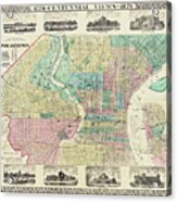 Historic Map Of Philadelphia Pennsylvania 1876 Acrylic Print