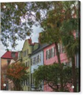 Historic Rainbow Row In Charleston South Carolina Acrylic Print