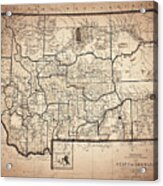 Historical Map State Of Montana 1897 Nostalgic Sepia Acrylic Print
