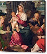 Holy Family With Mary Magdalene And St Catherine Acrylic Print