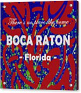 Home Boca Raton Wildflower Abstract 308 Blue And Red Acrylic Print