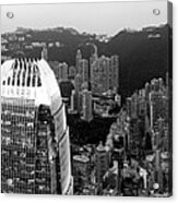 Hong Kong Island At Night Panorama Acrylic Print