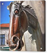 Horse Head Drinking Fountain Bruges Belgium Acrylic Print